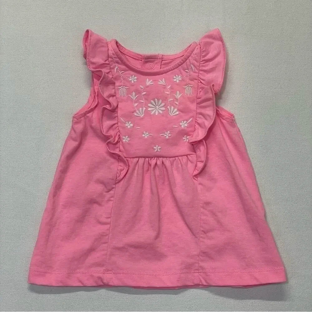 Carter’s Tank Top Size 18 Months pink white sleeveless